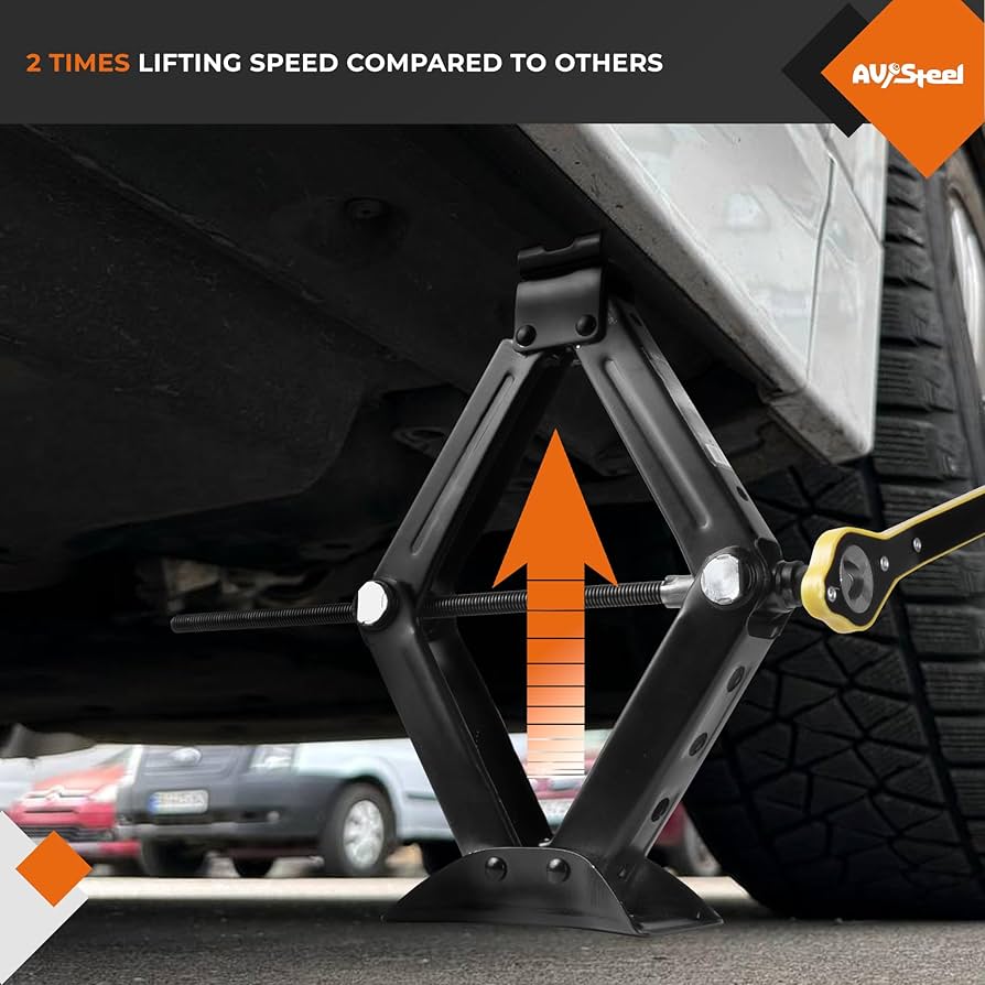 ●NO JACK HITTAZ Amazon.com: AV Steel Scissor Jack for Car 2 Ton 4,409 lbs